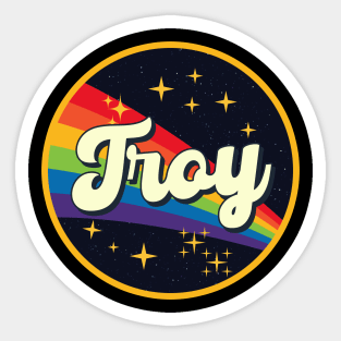 Troy // Rainbow In Space Vintage Style Sticker